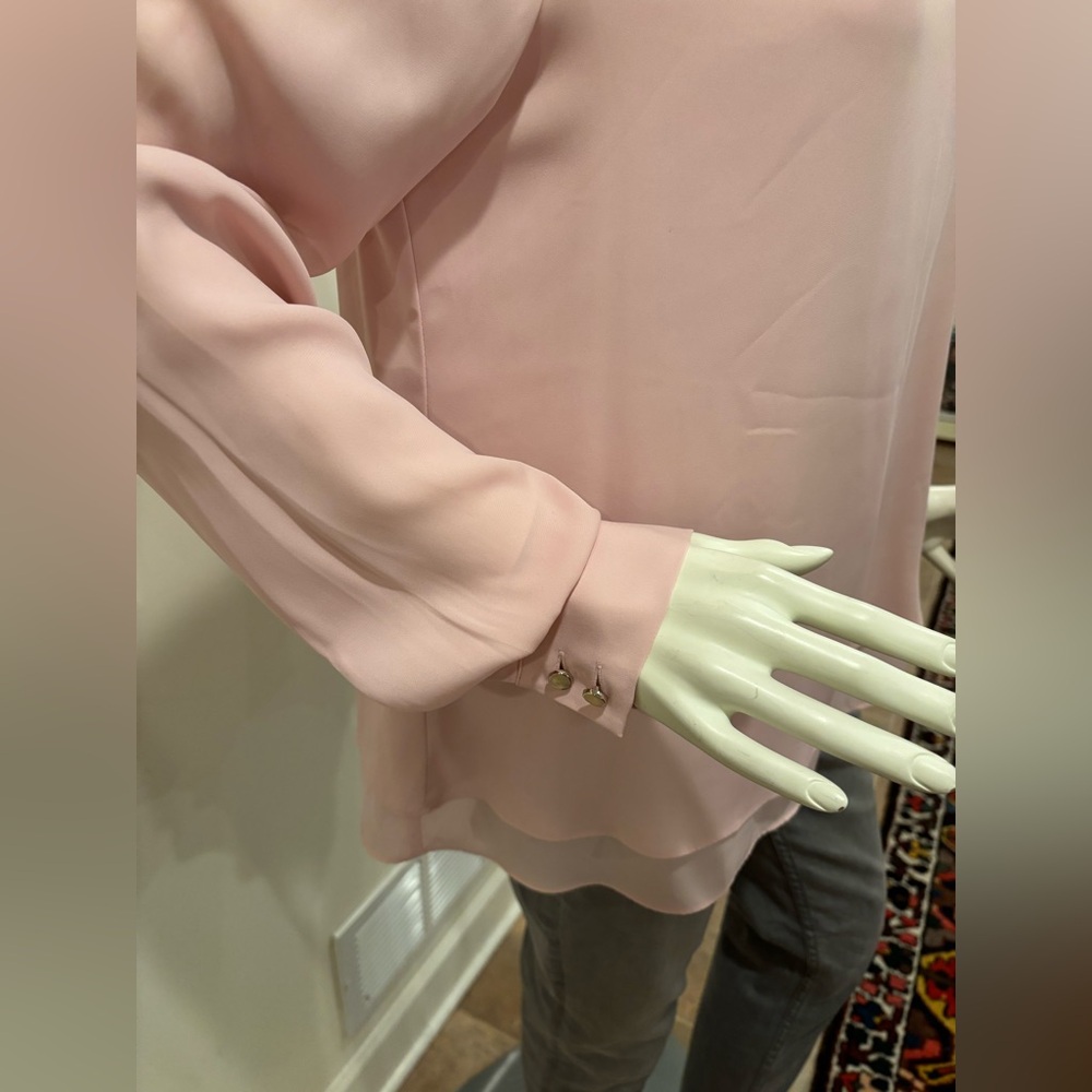 WHBM Dusty Rose Women's Split Back Blouse, size 10 - Picture 14 of 16